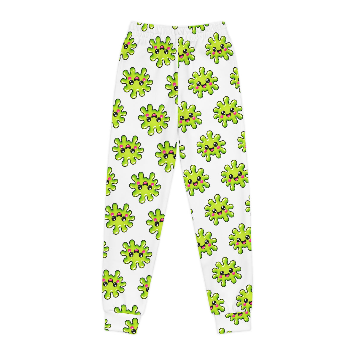 Kids Green Virus Pattern Joggers — Surprise Pockets!