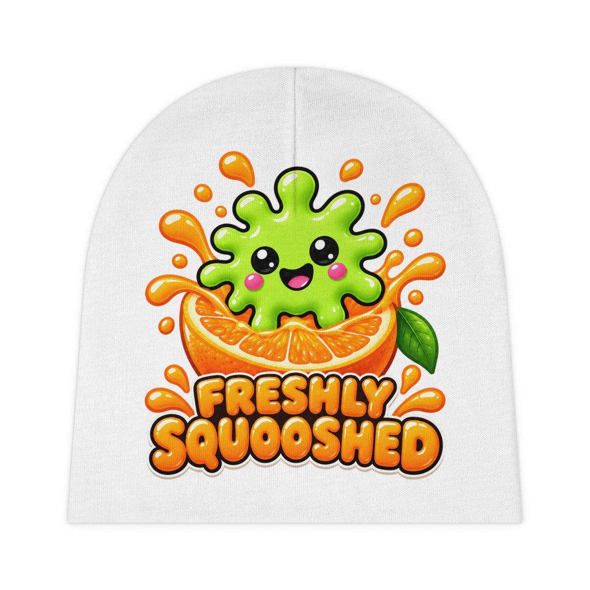Baby Beanie — Freshly Squooshed Cute Orange Splash