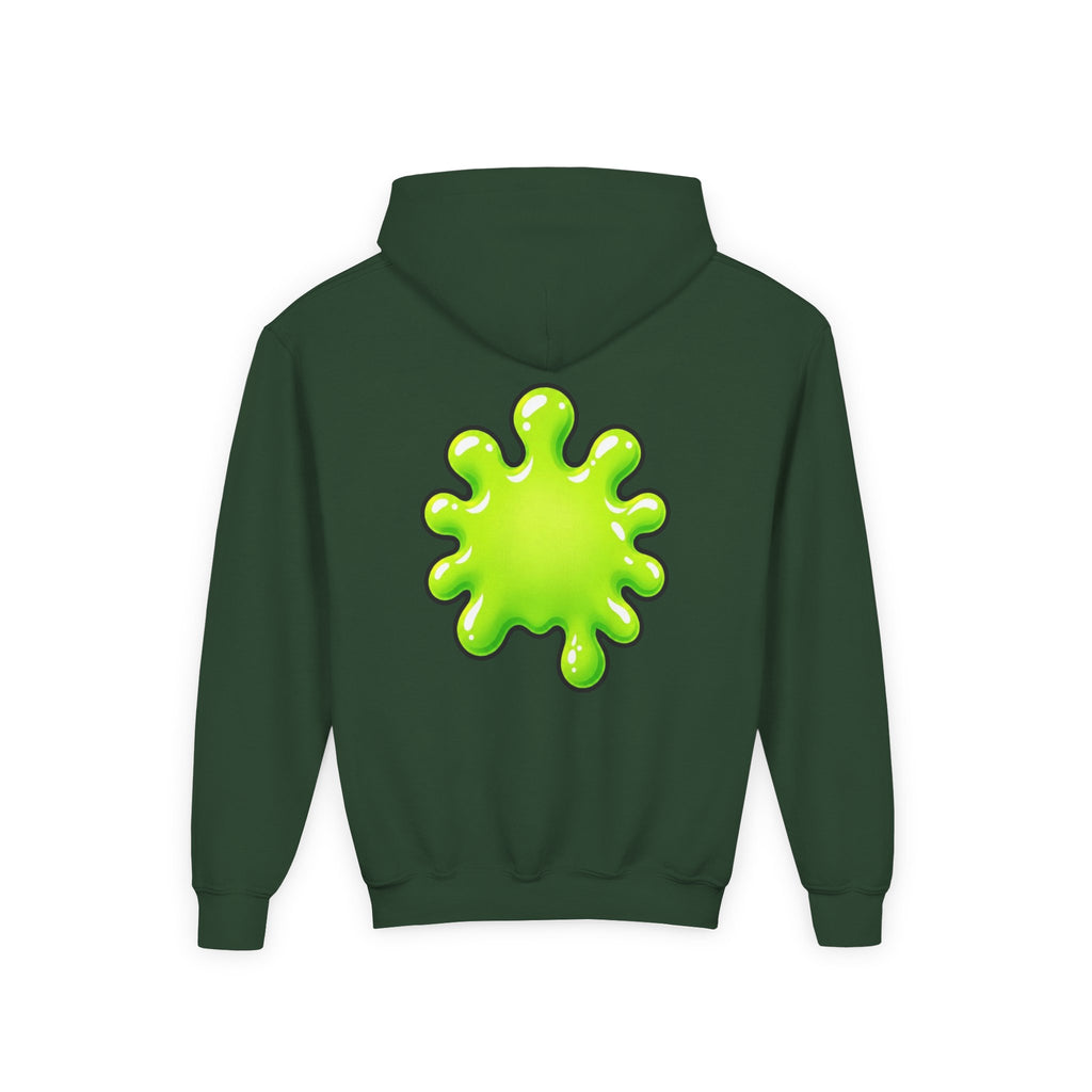 Youth Hoodie — Cute Kawaii Green Slime Splash Graphic