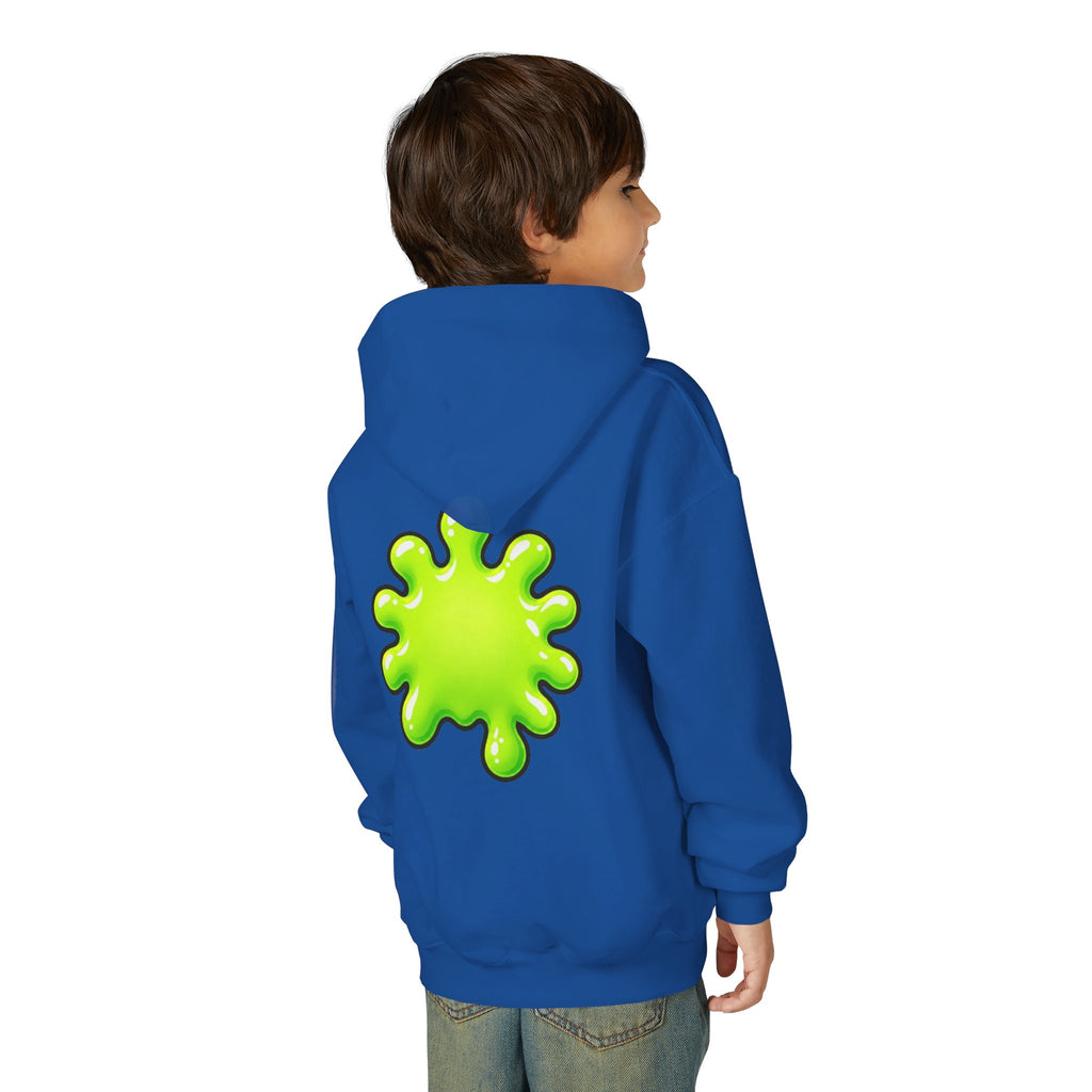 Youth Hoodie — Cute Kawaii Green Slime Splash Graphic