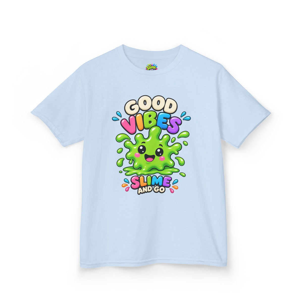 Kids T-Shirt — Cute 'Good Vibes' Slime Graphic Tee for Kids