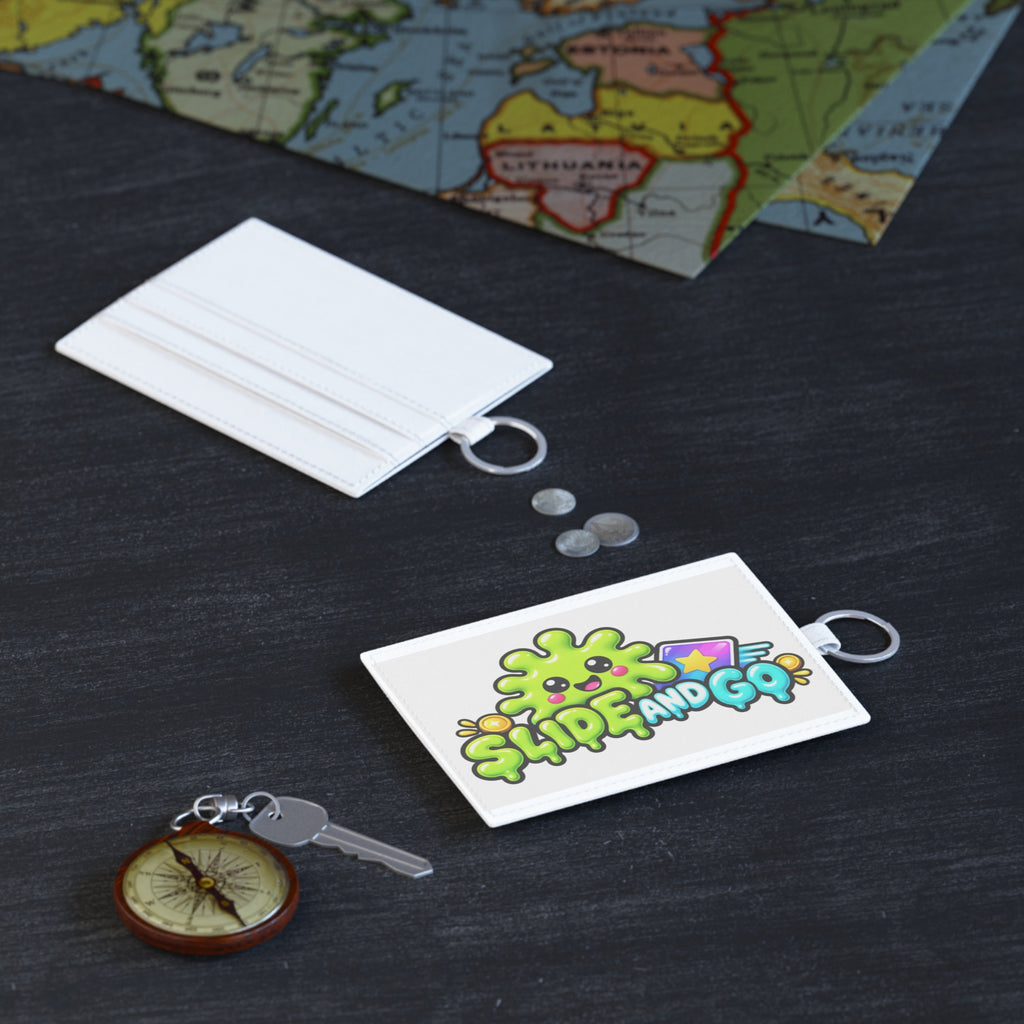 Saffiano Leather Card Holder — Cute 'Slide and Go' Kawaii Card Sleeve