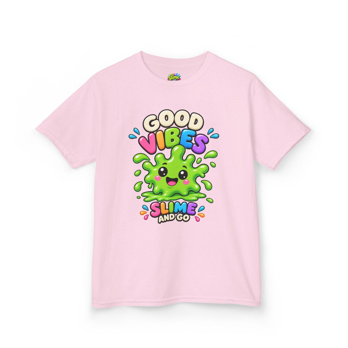 Kids T-Shirt — Cute 'Good Vibes' Slime Graphic Tee for Kids