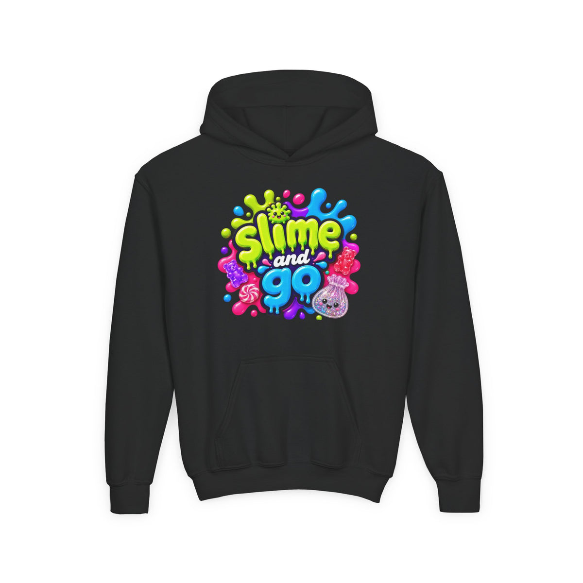 Youth Hoodie — Cute Slime & Spooky Squoosh Halloween Graphic Pullover