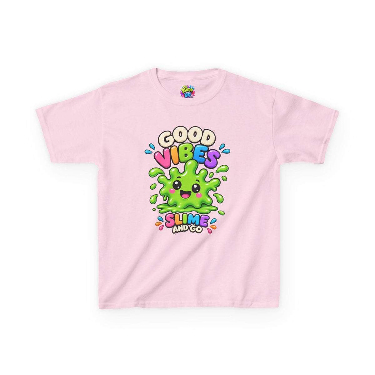 Kids T-Shirt — Cute 'Good Vibes' Slime Graphic Tee for Kids