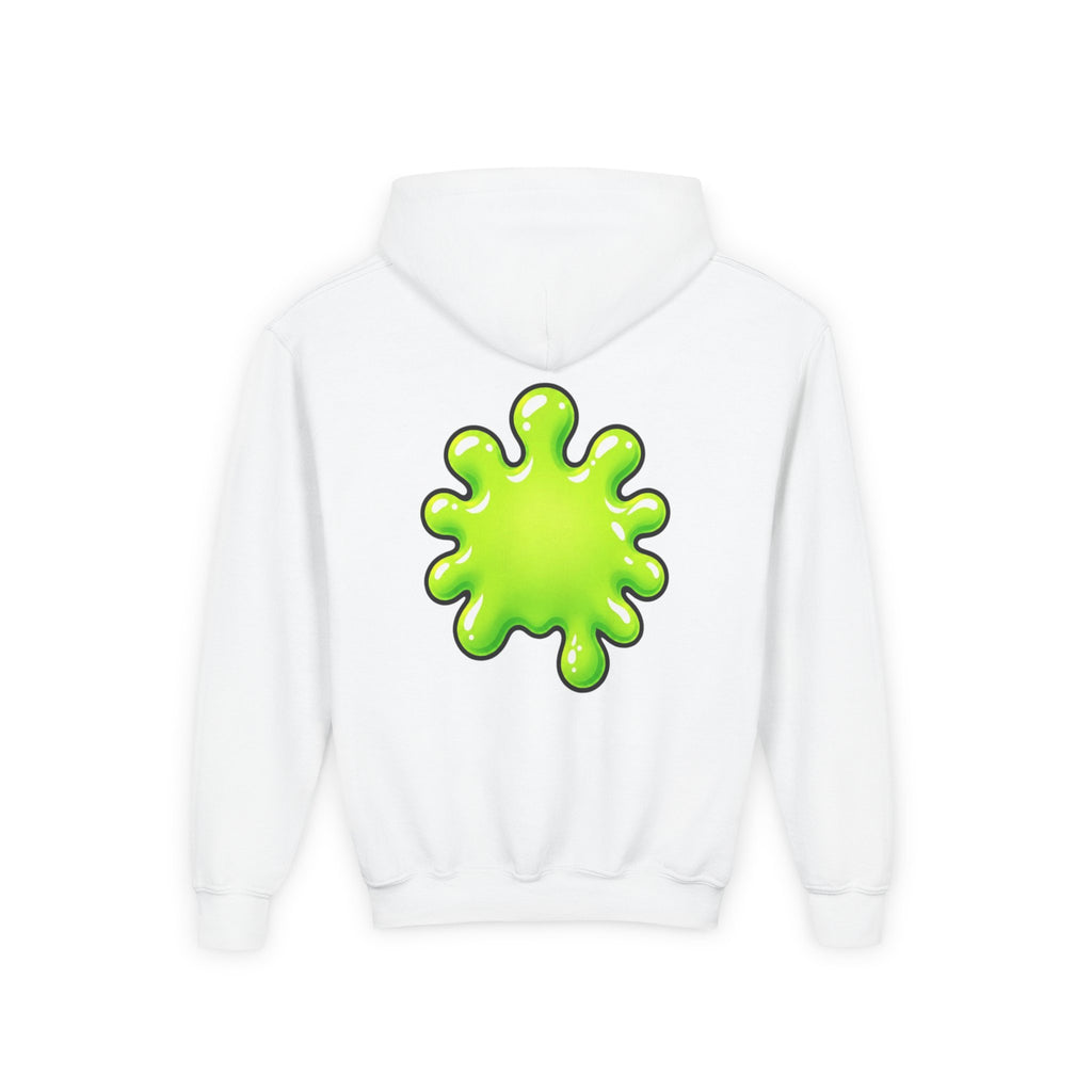 Youth Hoodie — Cute Kawaii Green Slime Splash Graphic