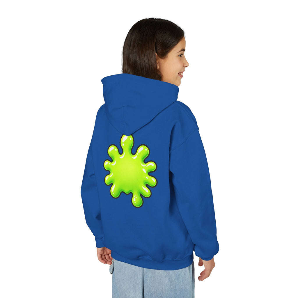 Youth Hoodie — Cute Kawaii Green Slime Splash Graphic