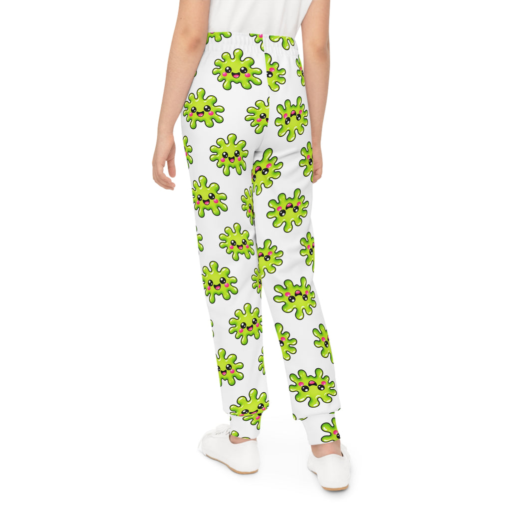 Kids Green Virus Pattern Joggers — Surprise Pockets!