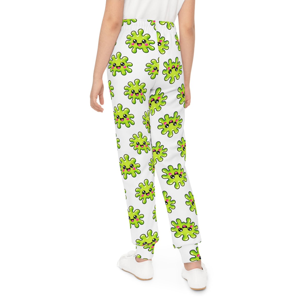 Kids Green Virus Pattern Joggers — Surprise Pockets!