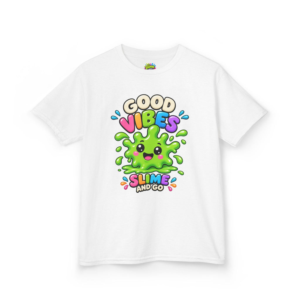 Kids T-Shirt — Cute 'Good Vibes' Slime Graphic Tee for Kids
