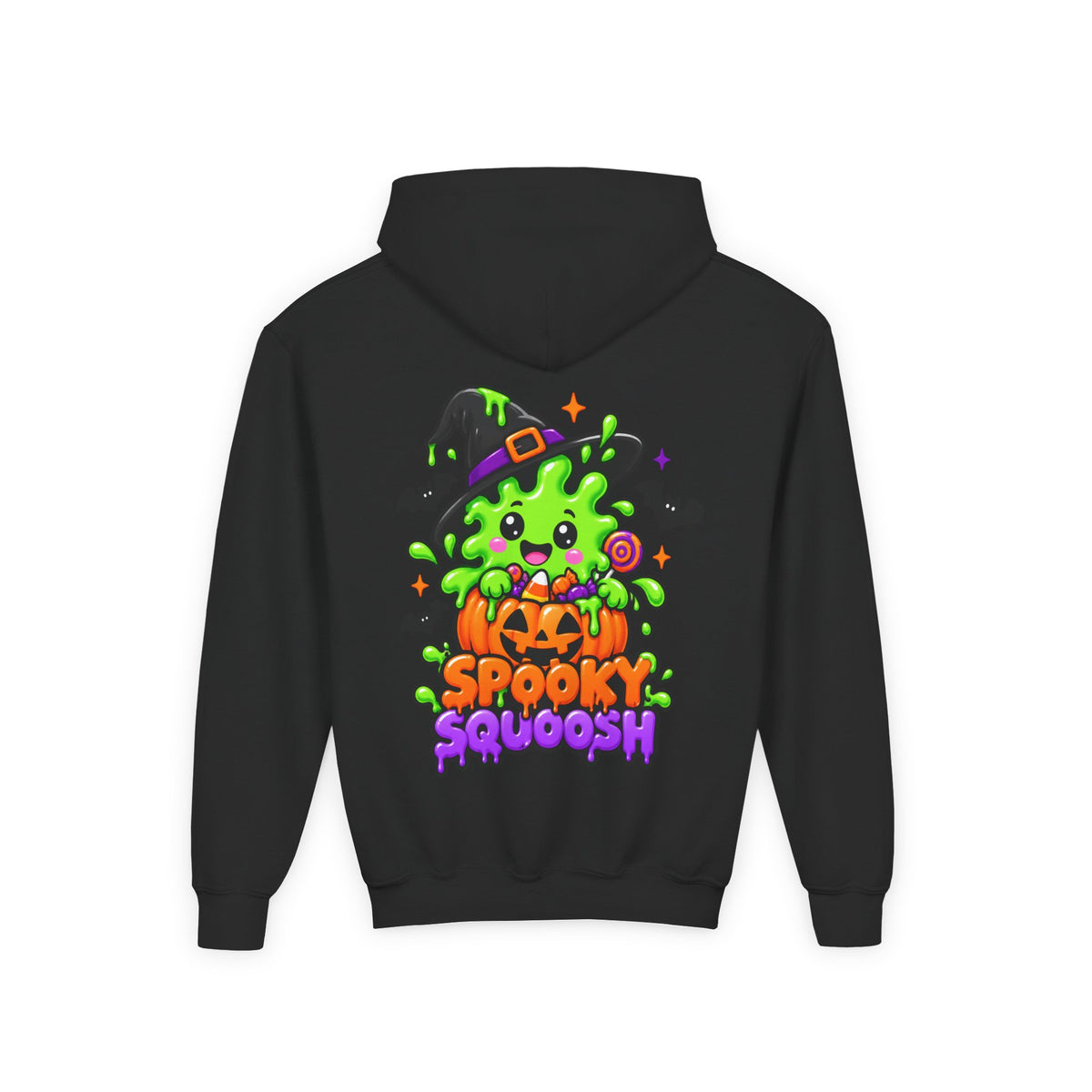 Youth Hoodie — Cute Slime & Spooky Squoosh Halloween Graphic Pullover