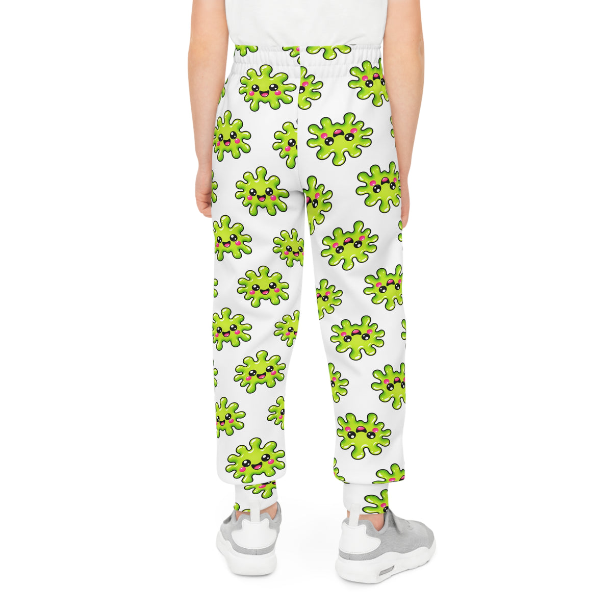 Kids Green Virus Pattern Joggers — Surprise Pockets!