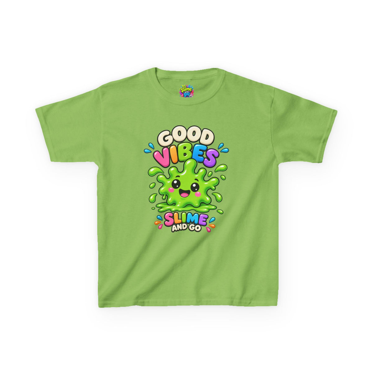Kids T-Shirt — Cute 'Good Vibes' Slime Graphic Tee for Kids