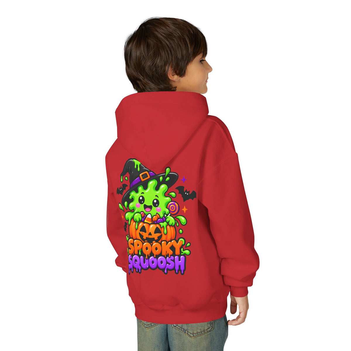 Youth Hoodie — Cute Slime & Spooky Squoosh Halloween Graphic Pullover