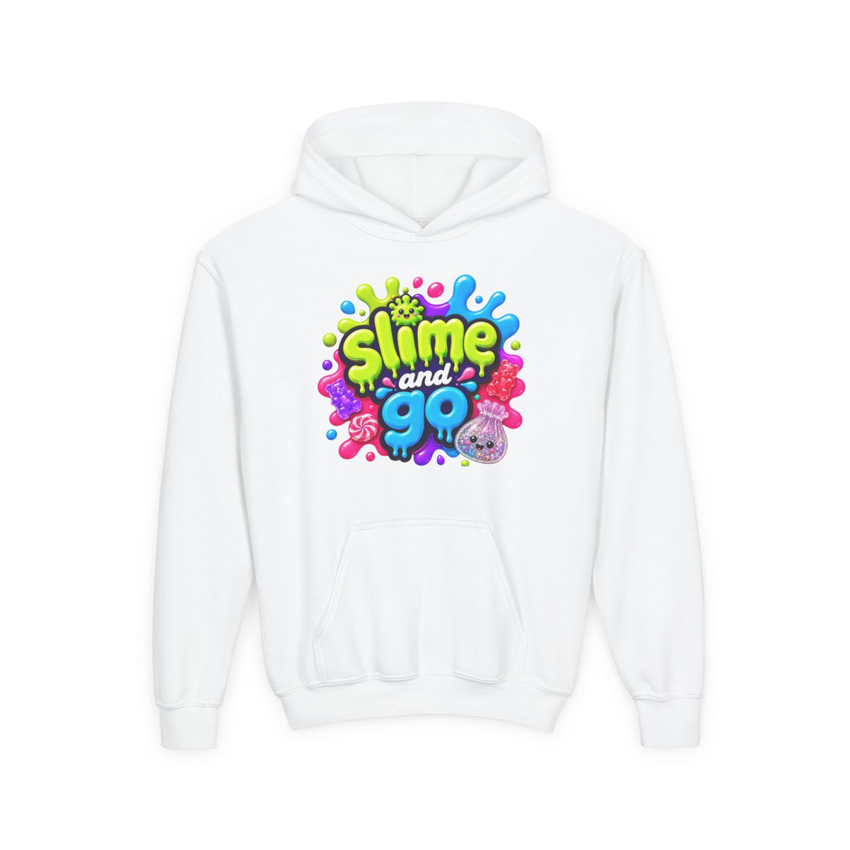 Youth Hoodie — Cute Slime & Spooky Squoosh Halloween Graphic Pullover
