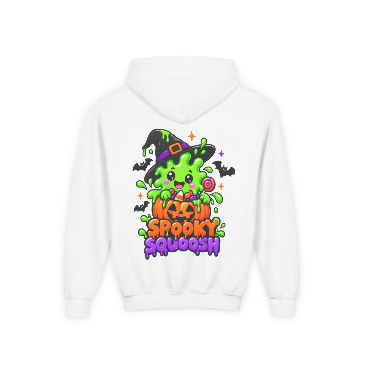 Youth Hoodie — Cute Slime & Spooky Squoosh Halloween Graphic Pullover