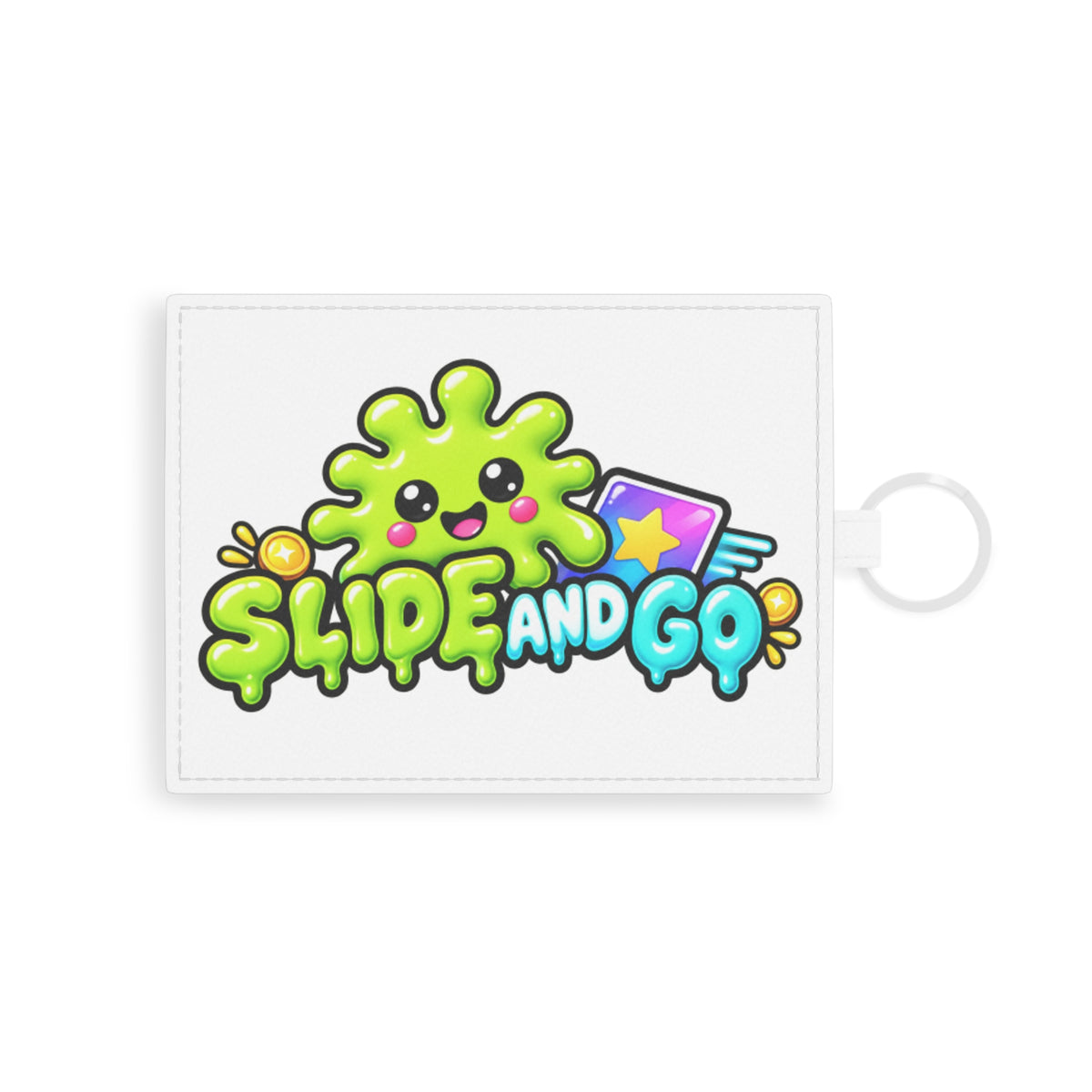 Saffiano Leather Card Holder — Cute 'Slide and Go' Kawaii Card Sleeve
