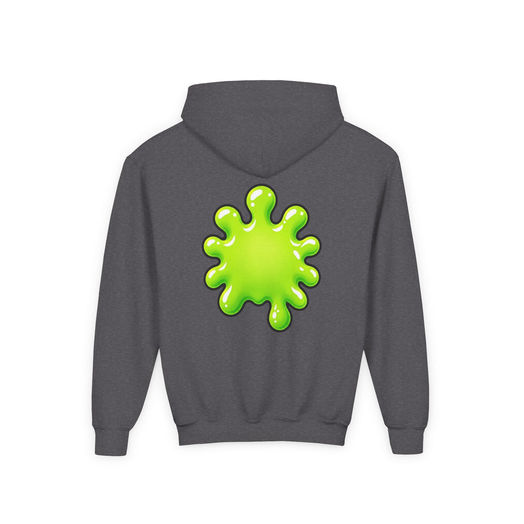 Youth Hoodie — Cute Kawaii Green Slime Splash Graphic