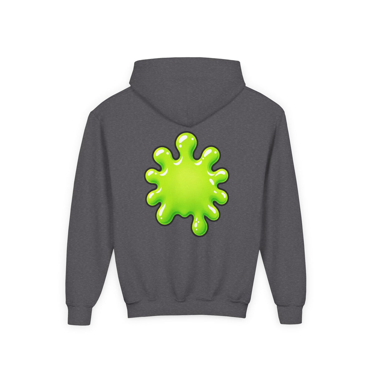 Youth Hoodie — Cute Kawaii Green Slime Splash Graphic
