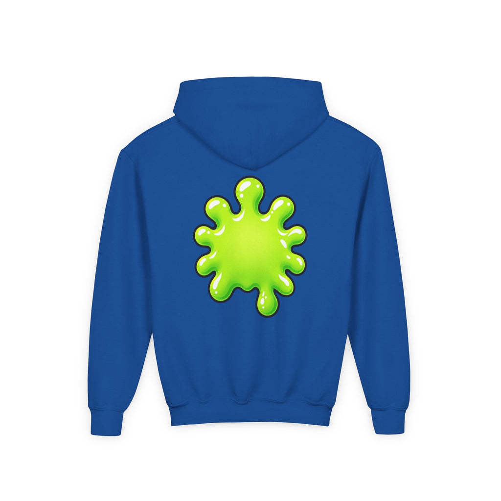 Youth Hoodie — Cute Kawaii Green Slime Splash Graphic