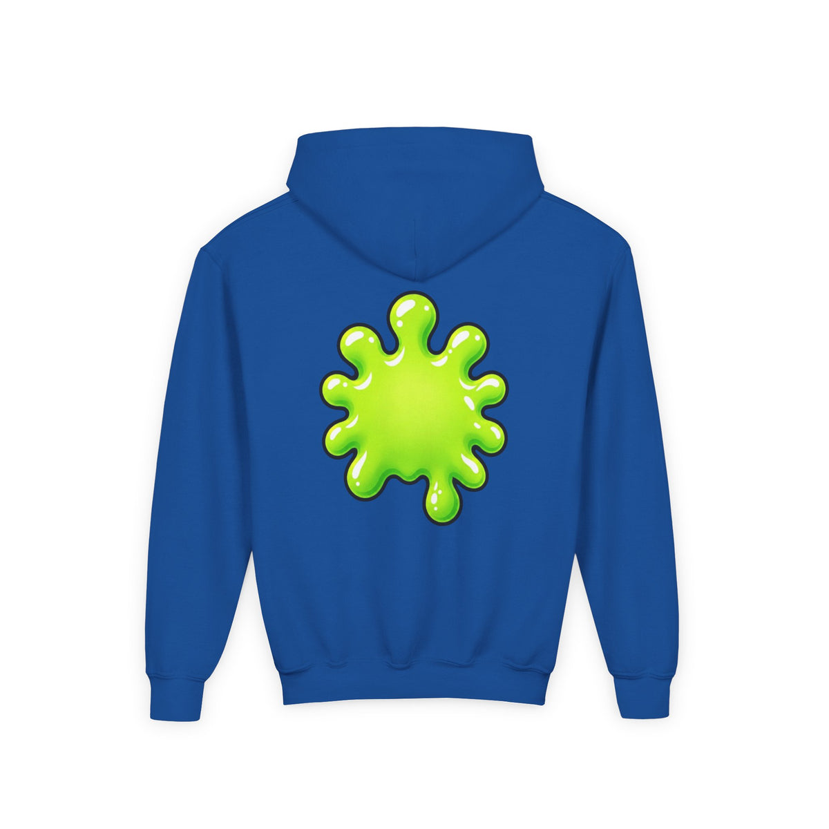 Youth Hoodie — Cute Kawaii Green Slime Splash Graphic