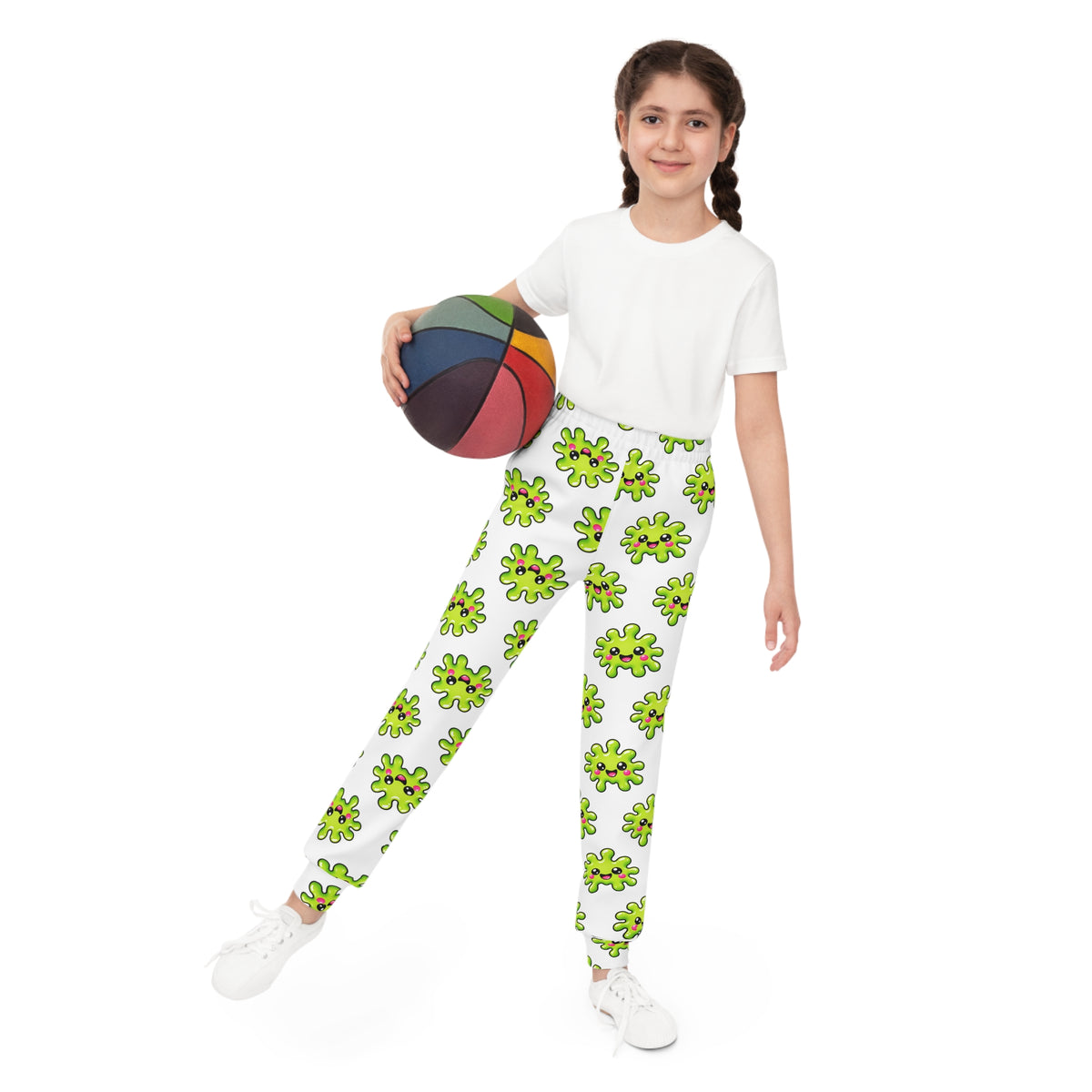 Kids Green Virus Pattern Joggers — Surprise Pockets!