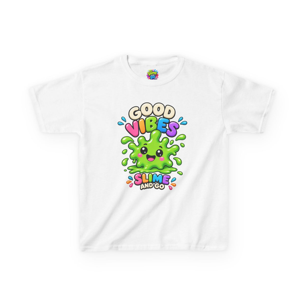Kids T-Shirt — Cute 'Good Vibes' Slime Graphic Tee for Kids