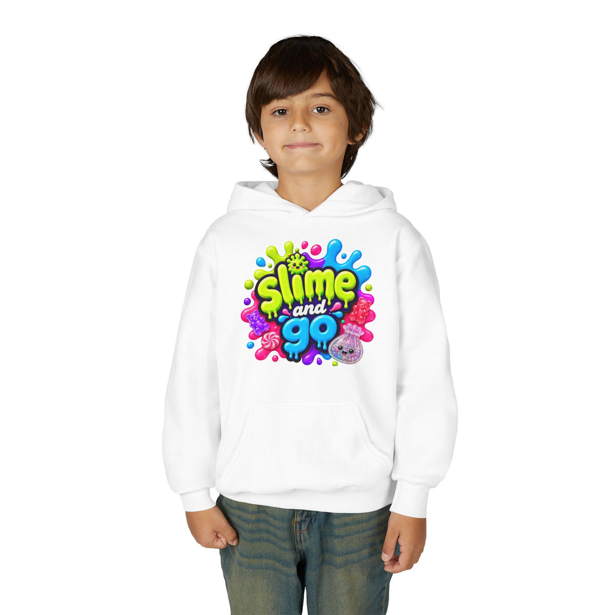 Youth Hoodie — Cute Slime & Spooky Squoosh Halloween Graphic Pullover