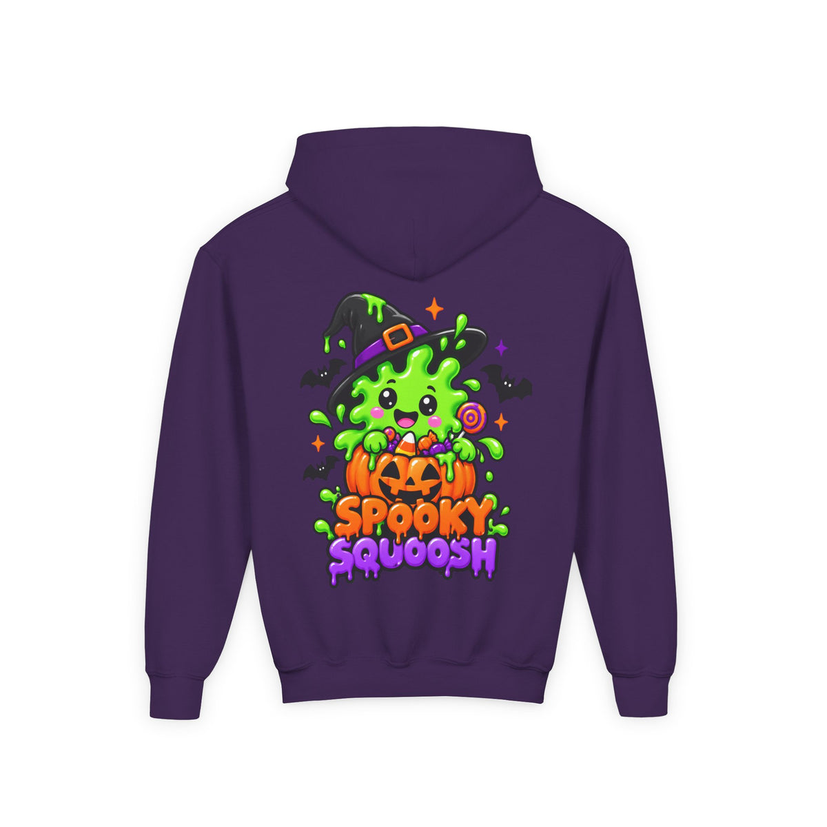 Youth Hoodie — Cute Slime & Spooky Squoosh Halloween Graphic Pullover