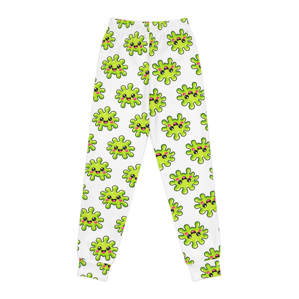 Kids Green Virus Pattern Joggers — Surprise Pockets!