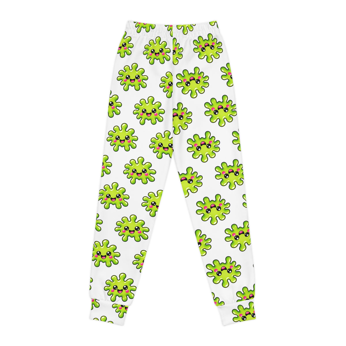 Kids Green Virus Pattern Joggers — Surprise Pockets!