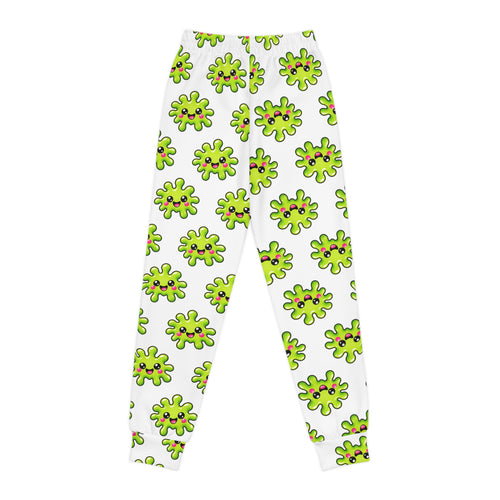 Kids Green Virus Pattern Joggers — Surprise Pockets!